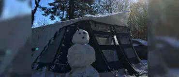 Combi-Camp Country vouwwagen in de sneeuw