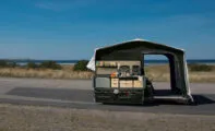 Combi-Camp Country vouwwagen basis op asfalt